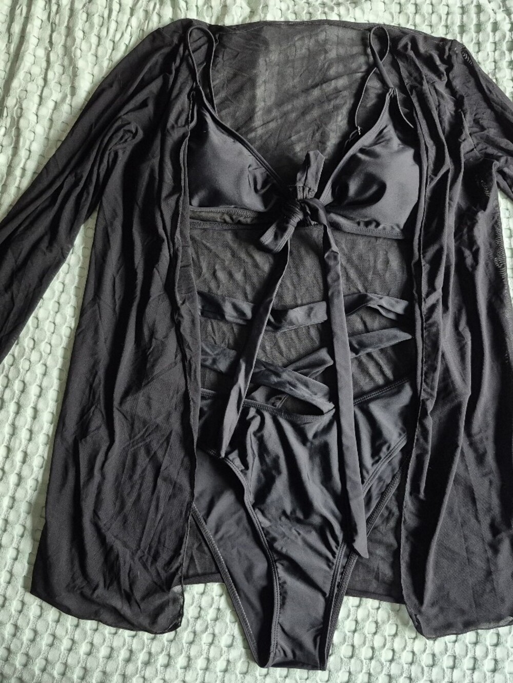 Black Summer Bathing Suit and Coverup
